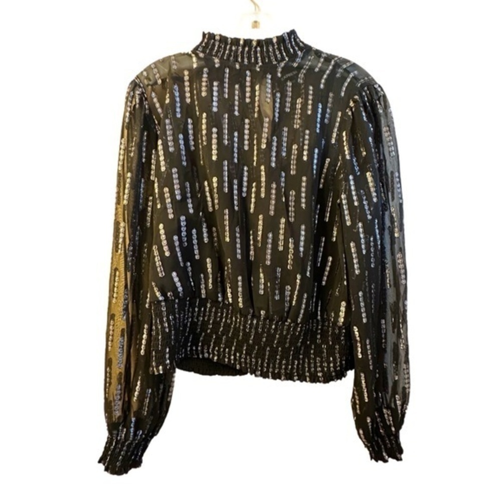 Women’s Express Elegant Black Sheer Sparkly Top - Size L - MINT CONDITION